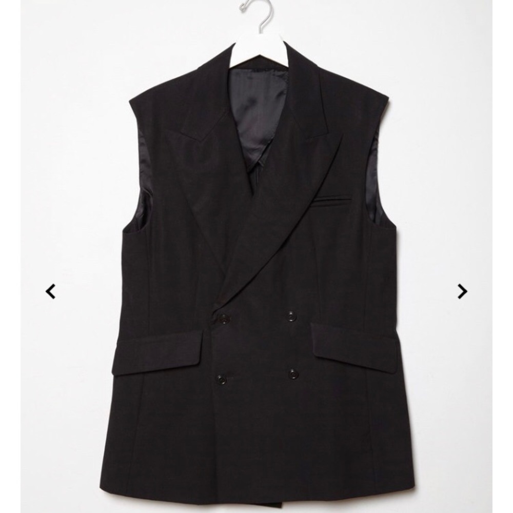 R13 sleeveless black double breasted blazer vest L